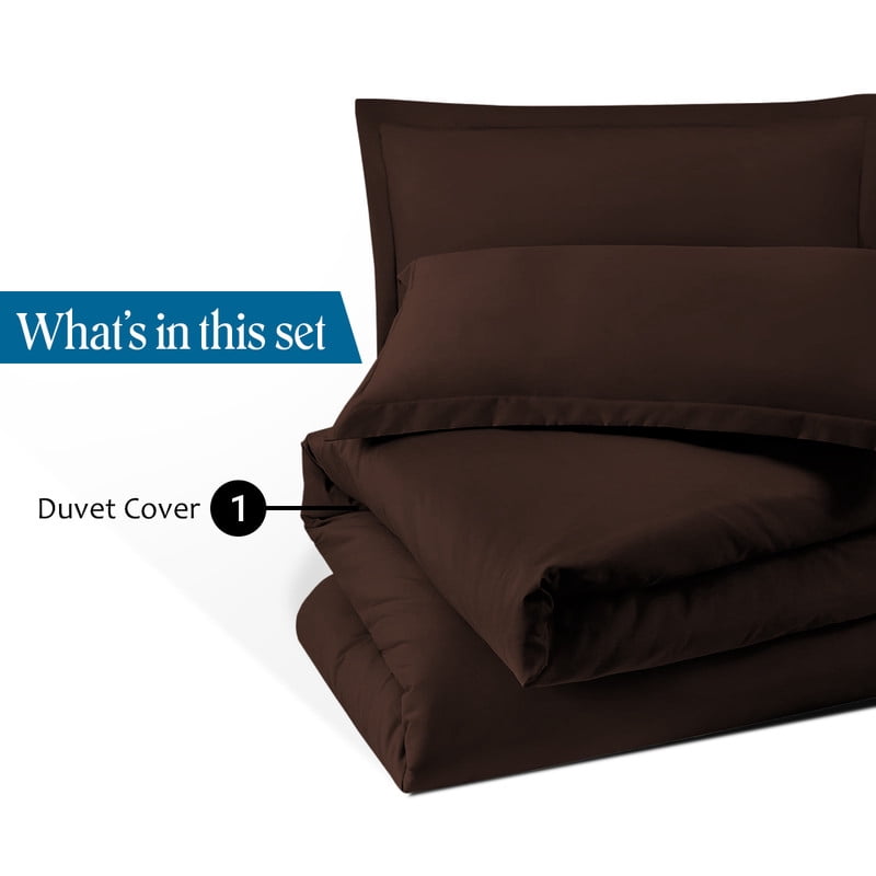 Super King Plus Duvet Cover – 1-Piece Ultra-Soft 100% Microfiber Bedding, Chocolate Solid – Zipper Closure Comforter Cover
