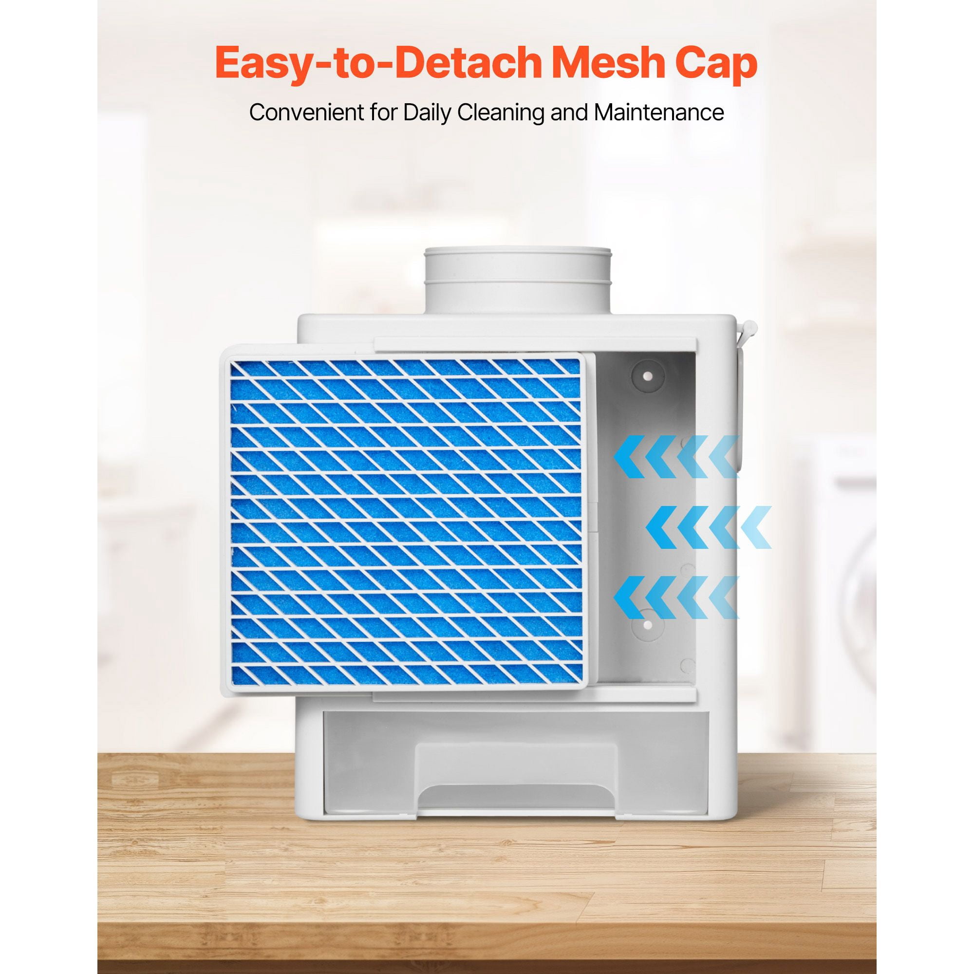Indoor Dryer Vent Kit with Water Filter Box, 4-Layer Filtration, Auto-Opening Vent Hood, Tool-Free Detachable Mesh, 4 Replacement Pads for 4 Inch Hoses