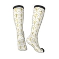 thumbnail image 4 of Balery White And Gold Geometry Printed Novelty Socks Men's Women's Crew Socks Sports Socks Knee High Socks Cotton Socks Quirky and Cool Socks, 4 of 9