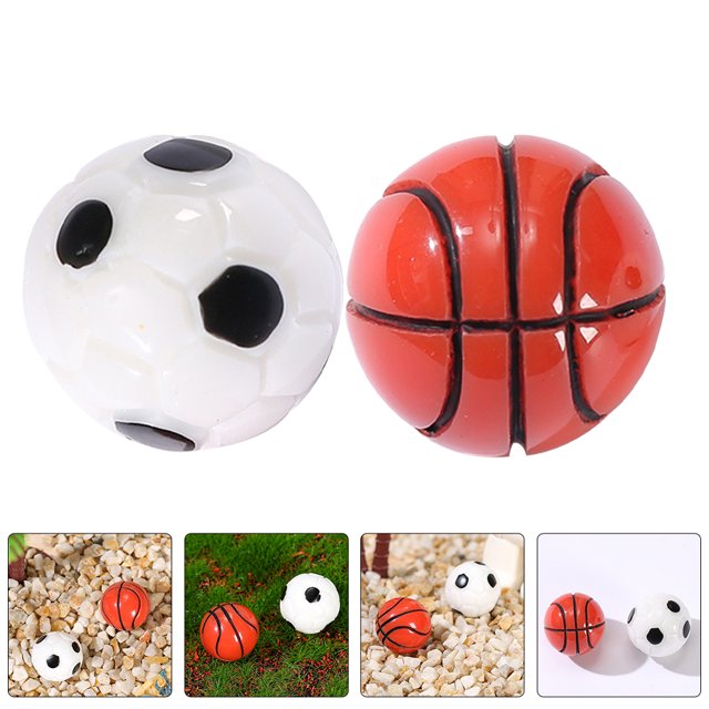 TEHAUX Mini Basketball 12Pcs Mini Sports Balls Assorted Color Resin Ornaments For Office Desk And Bookshelf