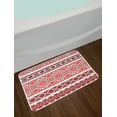 thumbnail image 2 of Art Bath Mat, Traditional Ukrainian Borders Frames Ornaments Old Fashioned Cultural Motifs, Non-Slip Plush Mat Bathroom Kitchen Laundry Room Decor, 29.5 X 17.5 Inches, Vermilion Black White, Ambesonne, 2 of 2