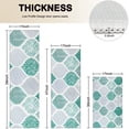 thumbnail image 4 of Green and White Geometric Quatrefoil Pattern Kitchen Rugs Sets Of 3,Kitchen Runner Rugs Non Skid Washable,Decorative Kitchen Floor Mats for Kitchen,Sink,Laundry,17"x30"+ 17"x47" + 17"x59", 4 of 6