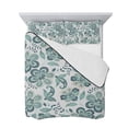 thumbnail image 7 of Teal Paisley Floral Full Size Down Alternative Comforter, Lightweight Comforter Quilt Bedding Set with Pillow Shams Boho Vintage Flowers Ethnic All Seasons Bed Comforter Duvet Insert 78"x90", 7 of 7