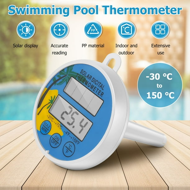 BUTORY Swimming Pool Thermometer with String Solar Powered Digital