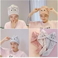 thumbnail image 4 of Lindo gato toalla de microfibra para el cabello para niños, 3 paquetes de toallas de secado de cabello de secado rápido turbante divertido toalla de pelo para mujeres niñas niños pelo largo rizado, 4 of 4