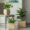 thumbnail image 2 of Woven Square Flower Pot Planter with Leak-Proof Plastic Lining, 2 of 9