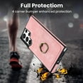 thumbnail image 3 of Nalacover for Samsung Galaxy S23 Ultra Wallet Back Case, Premium PU Leather Soft TPU Anti-Drop Shockproof Two Card Slots with 360 Finger Ring Holder Kickstand Phone Cover, Pink, 3 of 9