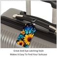 thumbnail image 3 of Square 2Pack PU Leather Sunflower Butterfly Cruise Luggage Tag with Privacy Cover and Name ID Tag for Travel Handbags Backpacks Luggage Tags, 3 of 6