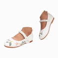thumbnail image 3 of KPOPLK Toddler Kids Girls Dress Shoes Low Heels Mary Jane Shoes Fashion Flower Ballet Princess Flats Shoes Wedding Party Size 13,White, 3 of 9