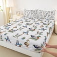 thumbnail image 3 of Homewish Farm Animal Duck Twin Sheet Sets,Country Mallard Duck Twin Fitted Sheet,Rustic Farmhouse Flat Sheet For Boys Teens,Breathable Home Decor,3-Piece, 3 of 7
