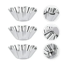 ELAYARD 6Pcs Stainless Steel Flower Tart Pans Non Stick Carbon Steel Baking Mold for Desserts