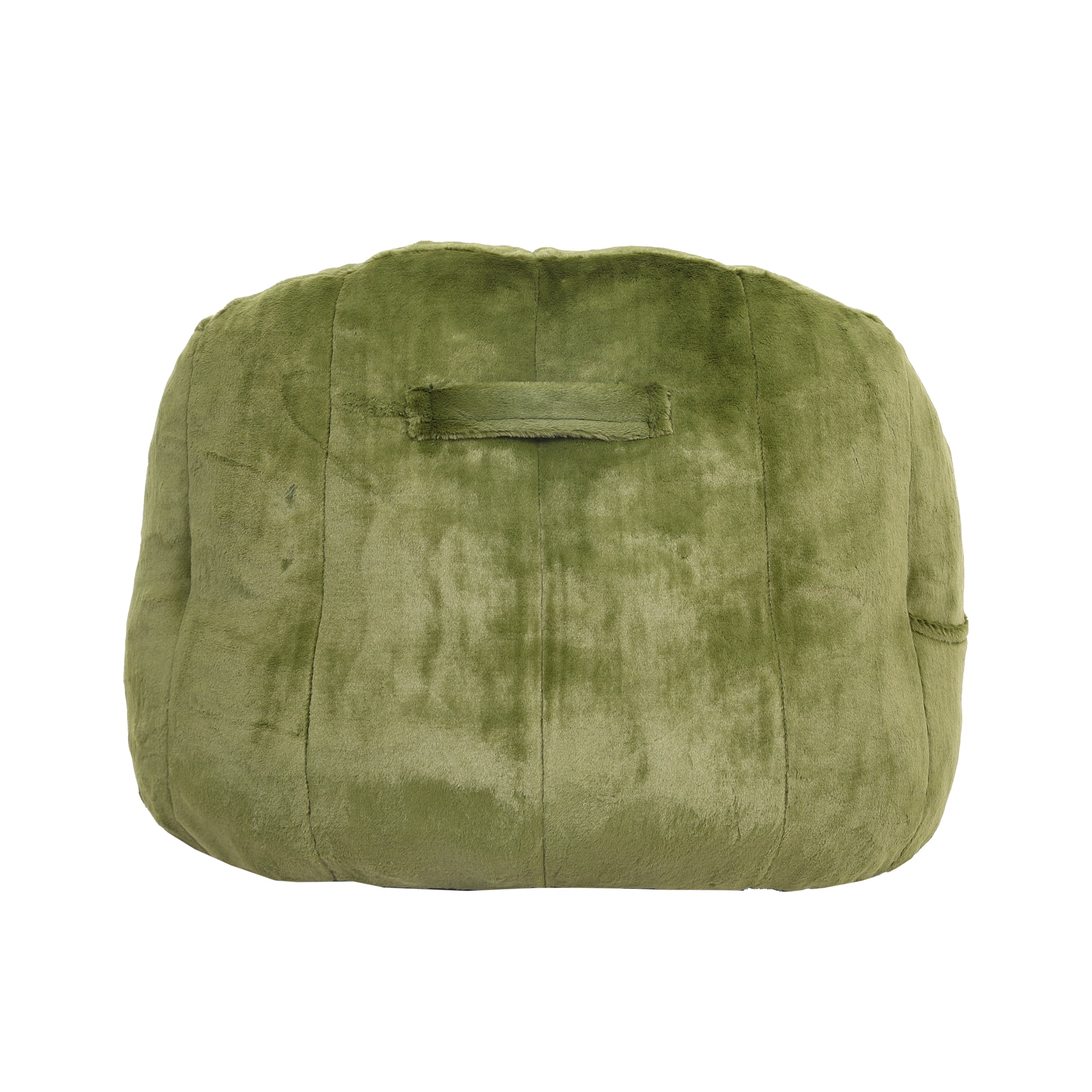 Bean Bag Chair with Armrests, Stuffed High-Density Foam, Lazy Sofa for Adults, Living Room, Bedroom, Reading, Green Faux Fur