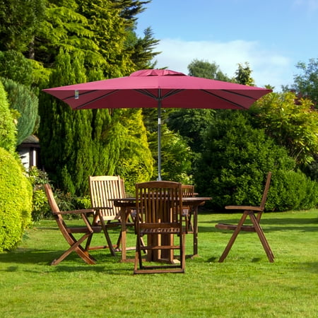 Orno Ttobe 7x9 Ft Patio Rectangular Market Umbrella With Crank And