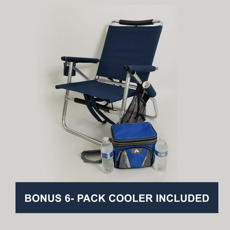  TuscanyPro Backpack Fishing Chair - Portable Folding Ultra  Light Chair with Padded Carrying Straps & Padded Lumbar Support Bar - All  Aluminum Fishing Chair with Cup & Fishing Rod Holder 