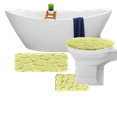 thumbnail image 2 of 3pc Bathroom Set for bathroom Rug Contour Large Mat Toilet With Lid Cover Chenille Super Sof Non Slip With Rubber Backing #6 Sage, 2 of 8