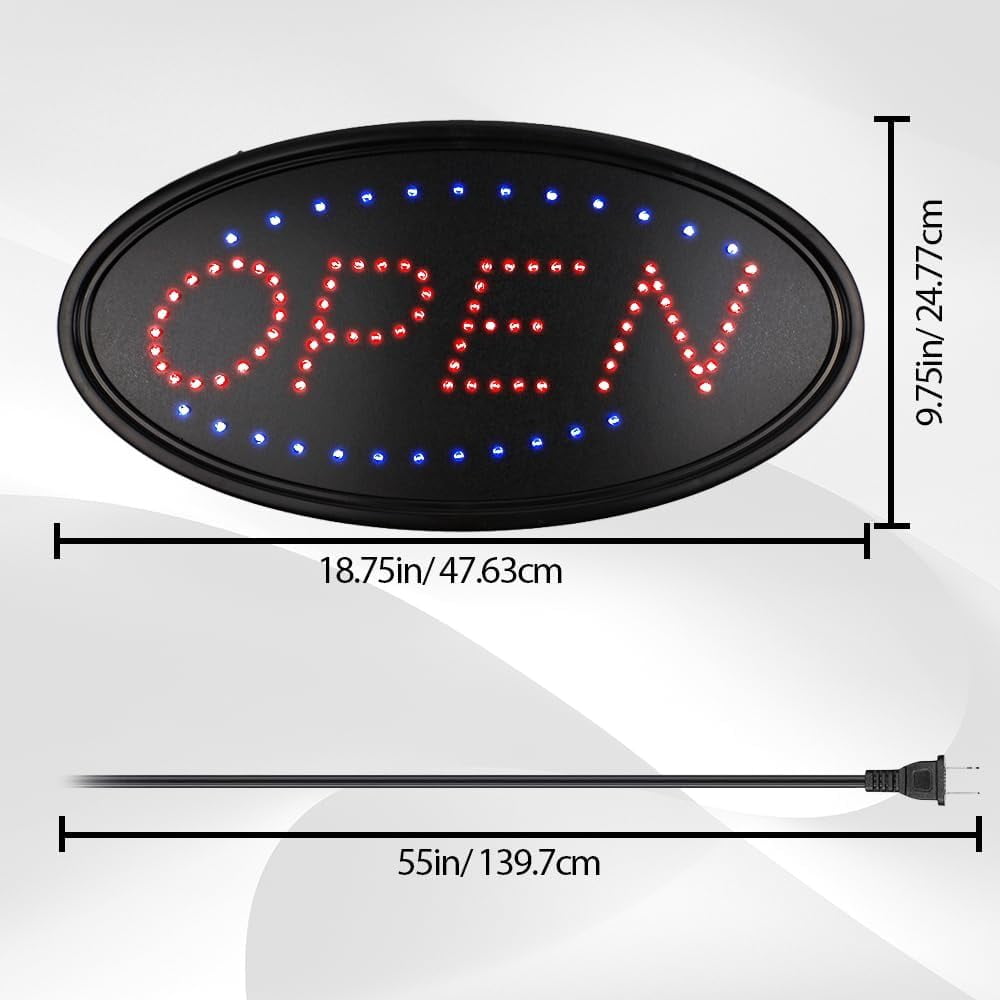 Ceybo 19 x 10 Ultra-Bright Eye-Catching Commercial LED Open Neon Signs
