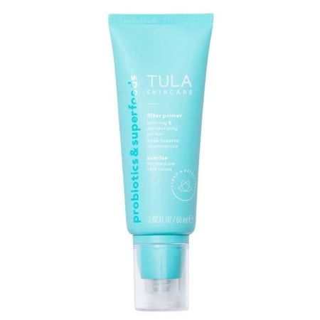 TULA Skin Care Supersize Filter Primer Blurring and Moisturizing Primer | Prime, Blur, Even Out and Protect with a Filter-Like Finish | Luna, 2.02 fl. oz.