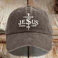 thumbnail image 2 of Baseball Caps For Men Women Washed Cotton Baseball Cap With Jesus Cross Print Adjustable Religious Unisex Hat For Coffee A, 2 of 3
