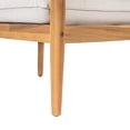 thumbnail image 4 of Christopher Knight Home 76" Outdoor Acacia Wood 3-Seater Sofa, Light Teak Finish with Beige Cushions, 4 of 13