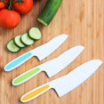 thumbnail image 5 of Kitchen Safety Knives for Kids, Children's Cooking Knives in 3 Sizes & Colors/Firm Grip, Serrated Edges for Vegetables, Fruits, Salad, Cake, 5 of 5