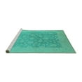 thumbnail image 2 of Ahgly Company Machine Washable Indoor Rectangle Oriental Turquoise Blue Traditional Area Rugs, 7' x 9', 2 of 4