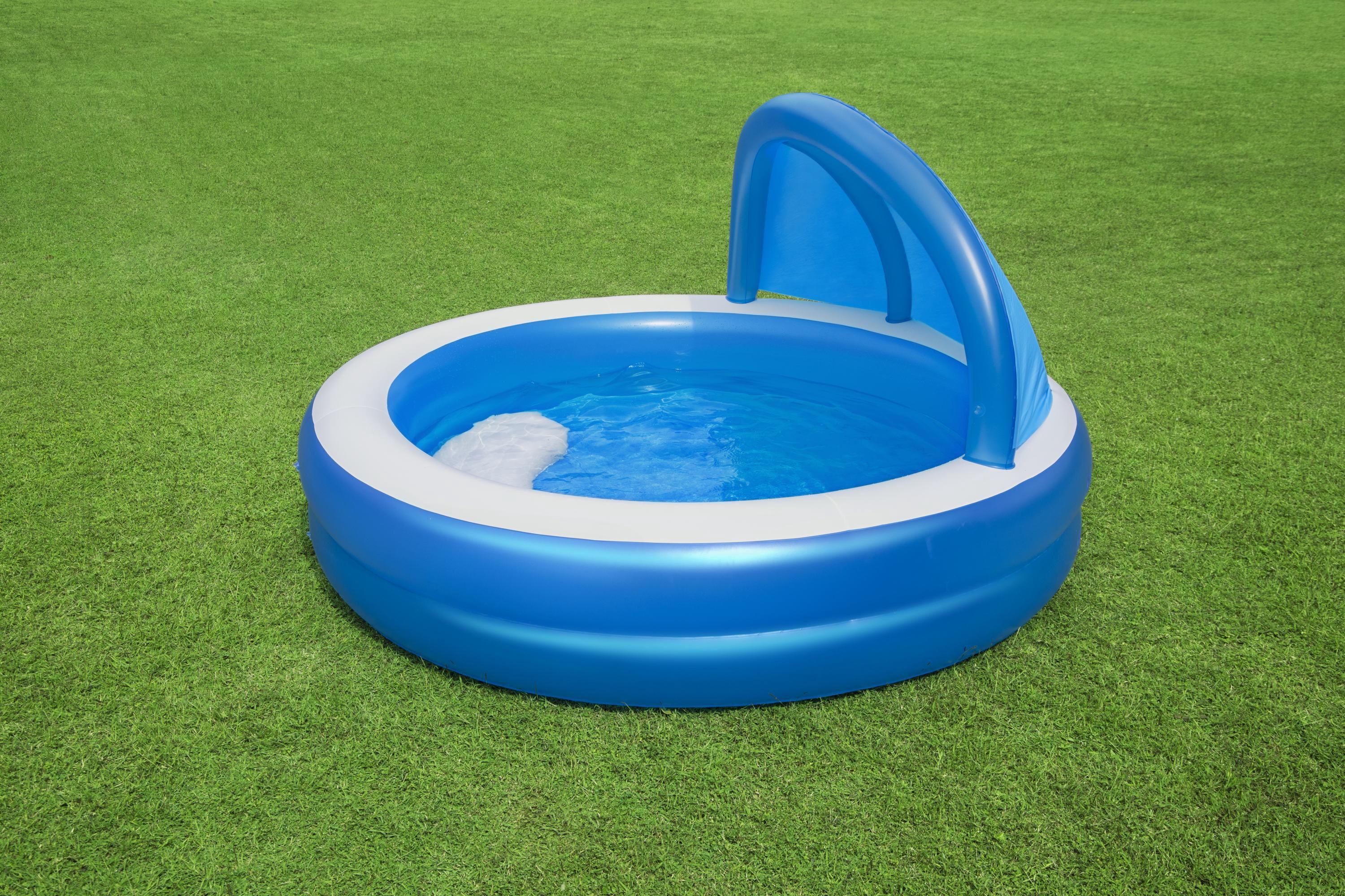 H2OGO! 7'11" x 55" Summer Days Inflatable Round Kiddie Pool with UV Careful Sunshade