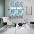thumbnail image 4 of Coastal Jellyfish Blue Kitchen Curtains Sets for Windows 36 Inch Length, Summer Beach Nautical Coral Starfish Rod Pocket Window Treatments Tier Curtains and Valances Set for Bedroom/Bathroom, 4 of 8