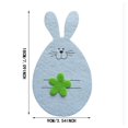 thumbnail image 3 of Bolsa de tenedor y flor adhesiva con forma de cabeza de conejito de Pascua, juego de cubiertos con forma de cabeza de conejito, 4 piezas, 4 colores, azul, amarillo, verde, alfiler K, 3 of 7
