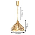 thumbnail image 5 of FSLiving Adjustable Height J Type Track Light Pendants, Brass E26 Socket White Butterflies Dome Stained Glass 3.2 Ft Vintage Stytle, Dimmable Decorate for Barn Kitchen Island Planting Customizable, 5 of 8
