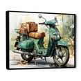 thumbnail image 2 of Designart "All-Purpose Utility Green Scooter" Transportation Floater Framed Wall Art Living Room, 2 of 7