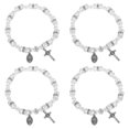 thumbnail image 1 of KAKOWELY 4 pulseras de cristal cristianas con cadena, creativas y sencillas, joyería elegante para la muñeca., 1 of 5