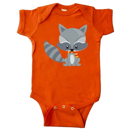 

Inktastic Cute Raccoon Wearing A Striped Scarf Gray Raccoon Gift Baby Boy or Baby Girl Bodysuit