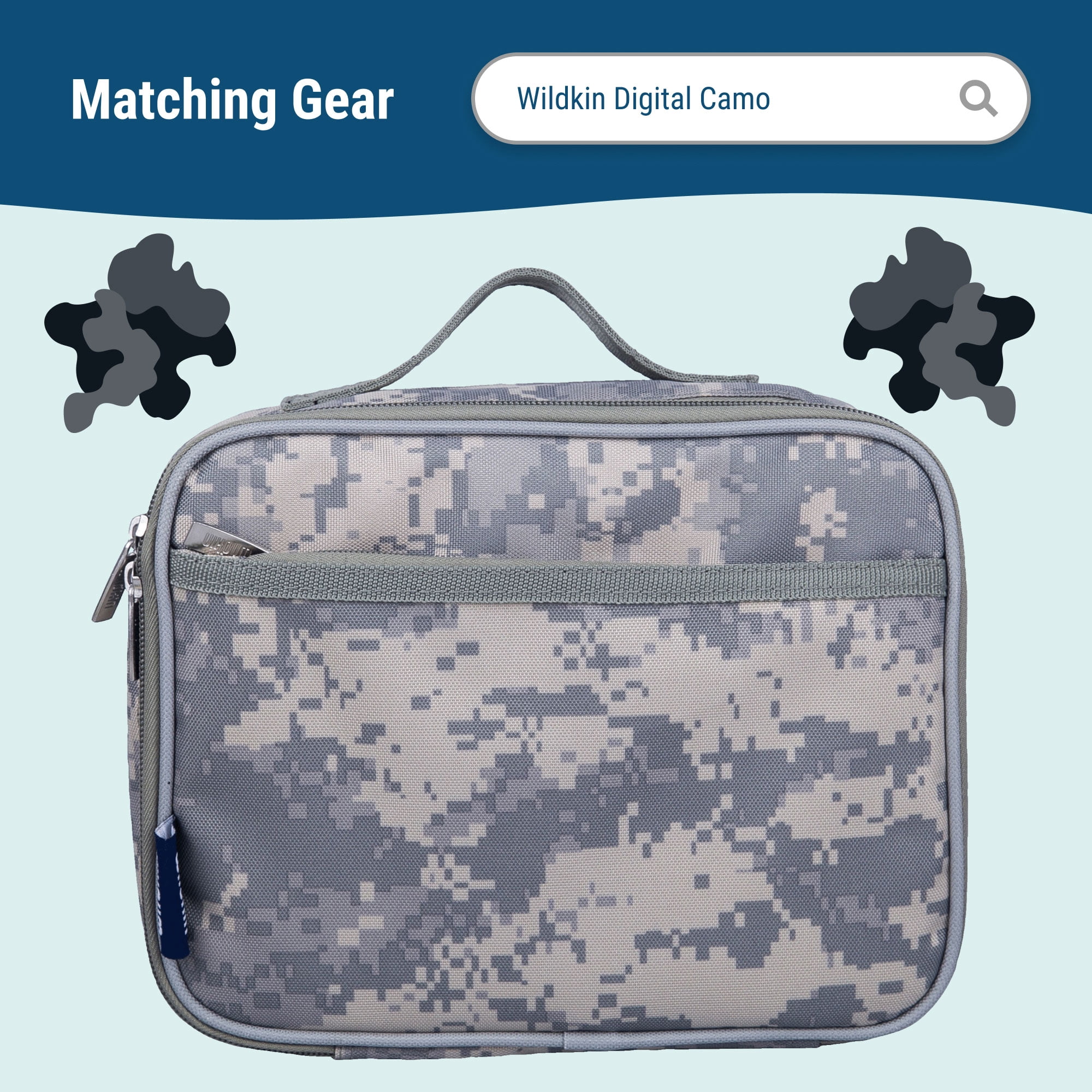Wildkin Kids 15 Inch School and Travel Backpack for Boys and Girls (Digital Camo Green)