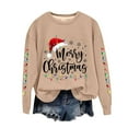 thumbnail image 3 of Craaazy Christmas Women's Fashion Long Sleeve Round Neck T-Shirt Christmas Printing Loose Blouse Hoodless Sweatshirts Top Gifts, 3 of 4
