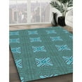 thumbnail image 2 of Ahgly Company Indoor Round Patterned Dark Turquoise Green Area Rugs, 4' Round, 2 of 6