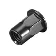 thumbnail image 6 of M6 Rivet Nuts, Thread Half Hexagonal Carbon Steel Zinc-Plated Flat Head Threaded Insert Nut Black 20 Pcs, 6 of 7