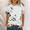 thumbnail image 5 of XZNGL Chemisiers à Manches Courtes pour Femmes Chemisiers à Manches Courtes pour Femmes Col Rond Imprimés Hauts Amples Chemisier T-Shirt Femme Hauts à Manches Courtes Femme Chemisier à Manches Courtes Hauts à Manches Courtes pour Femmes, 5 of 5