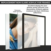 100 Sheets Frame-Grade Acrylic Replacement for 8.5x11 Picture Frame, Replacement Acrylic for 8.5x11
