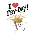 thumbnail image 2 of Camiseta informal de cuello redondo para mujer con estampado "I Love Fries Day", tejido de punto de algodón, elasticidad media, estampado geométrico, corte cómodo para todo el año, ideal para practica, 2 of 6