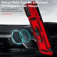 thumbnail image 3 of for iPhone 11 Pro Case with Camera Lens Cover HD Screen Protector, Dual Layer Military Grade Drop Protection Magnetic Ring Holder Kickstand Protective Phone Case for iPhone 11 Pro 5.8 inch (Red), 3 of 17