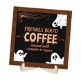 thumbnail image 1 of Letrero de escritorio de Halloween, letrero de madera para café, placa artística decorativa de fantasma para mesa Estilo F, 1 of 9