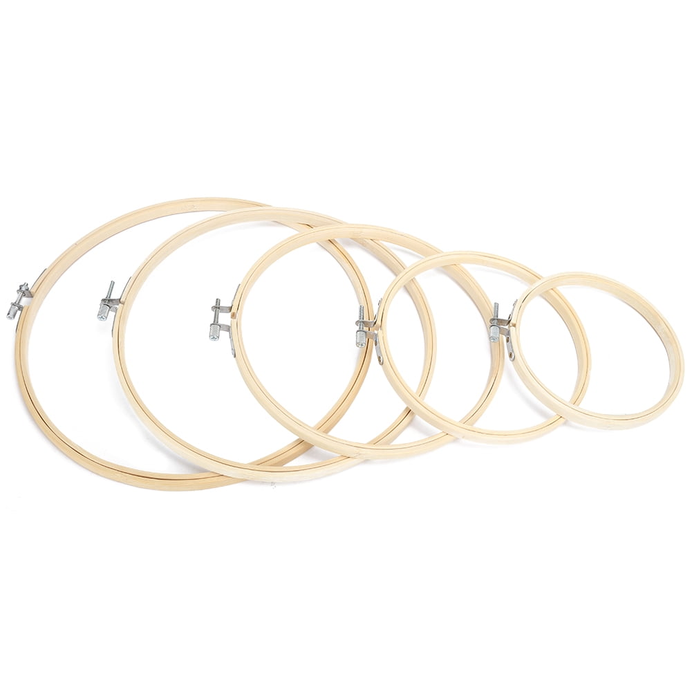 LAFGUR Embroidery Hoop,Embroidery Loop,5Pcs Round Embroidery Hoops Stitch Frame Loop Bamboo Hand Sewing Tools