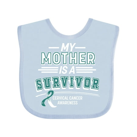 

Inktastic My Mother is a Survivor Cervical Cancer Awareness Gift Baby Boy or Baby Girl Bib
