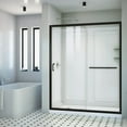 thumbnail image 2 of Infinity-Z 34 Inch D x 60 Inch W x 76-3/4 Inch H Clear Sliding Shower Door with Left Drain Shower Base and Back Wall, 2 of 11