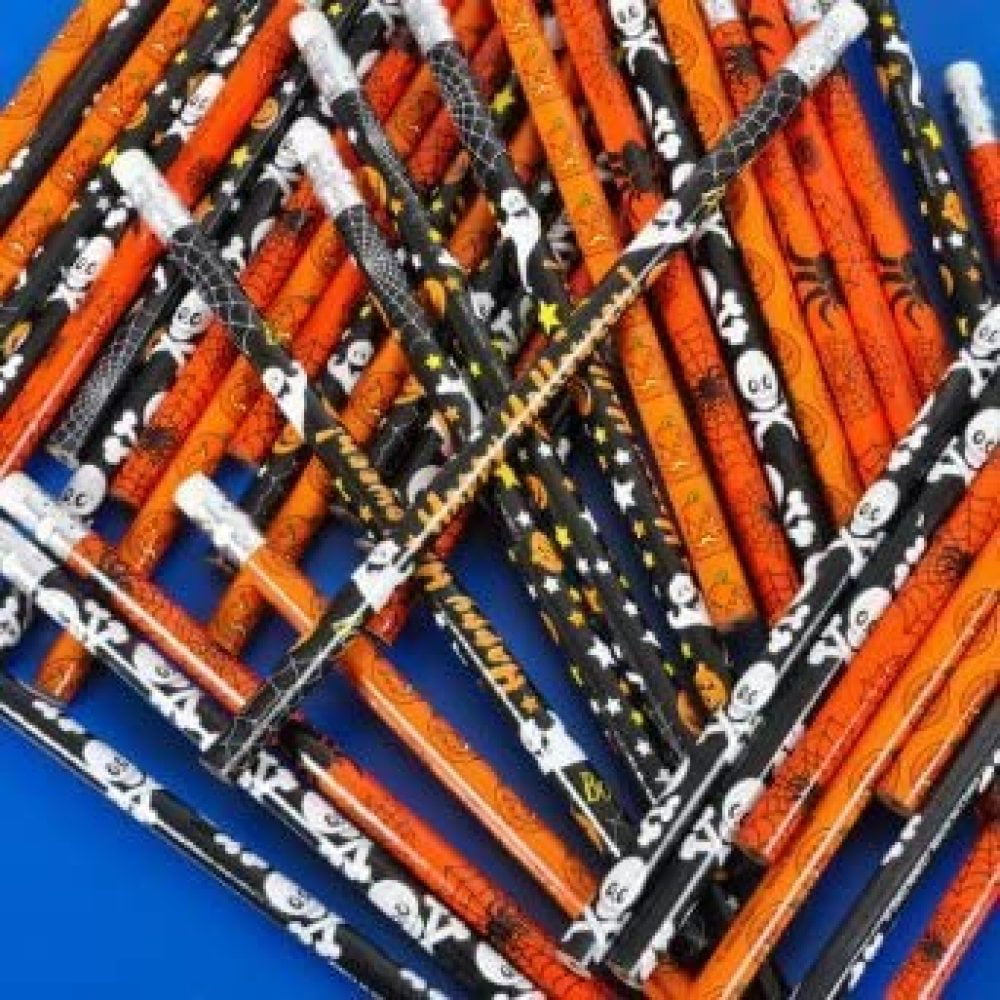 Halloween Theme Pencils 48 Pack - Assorted Halloween Pencils Bulk