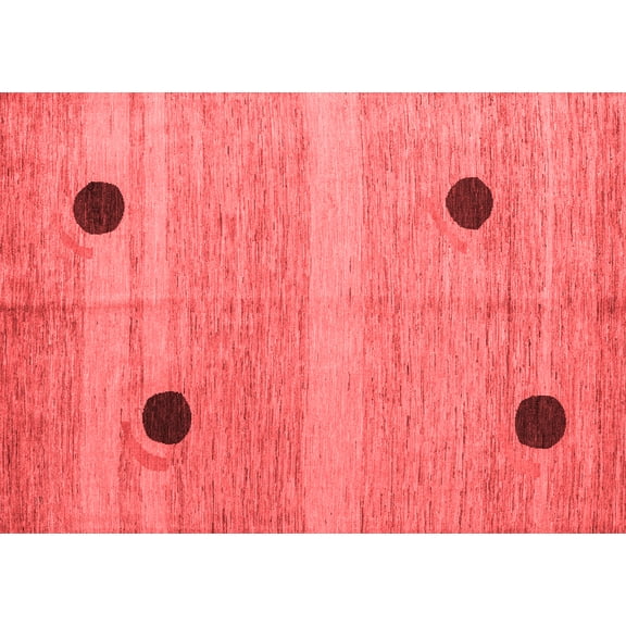 Ahgly Company Machine Washable Indoor Rectangle Oriental Red Modern Area Rugs, 5' x 8'