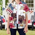 thumbnail image 2 of Ulanda Boys American Flag Button Down Shirt 4th of July Tshirt Kids USA Patriotic Hawaiian Summer Holiday Tee Tops (Sky Blue, 4-5 Years), 2 of 4