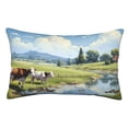 thumbnail image 1 of Fotbe Pasture Cow Funda de Almohada Decorativa Estilo Occidental, Lujo en Algodón, Fundas para Almohadas King, Cojín Estampado para Decoración del Hogar-16"x24", 1 of 6