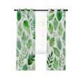 thumbnail image 7 of Green Leaves Blackout Curtains for Bedroom, Spring Plants Rustic Botanical Pastoral Thermal Insulated Kitchen Drapes with Grommets, Light Blocking Window Treatment, 2 Panels 52" x 54", 7 of 7