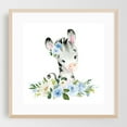 thumbnail image 2 of Zebra, Safari Animals, Jungle Animals, Blue Flowers, Boy Nursery - Illustration Watercolor Animal Floral Flowers Whimsical Unframed Wall Art Print 36 x 36 inches, 2 of 9
